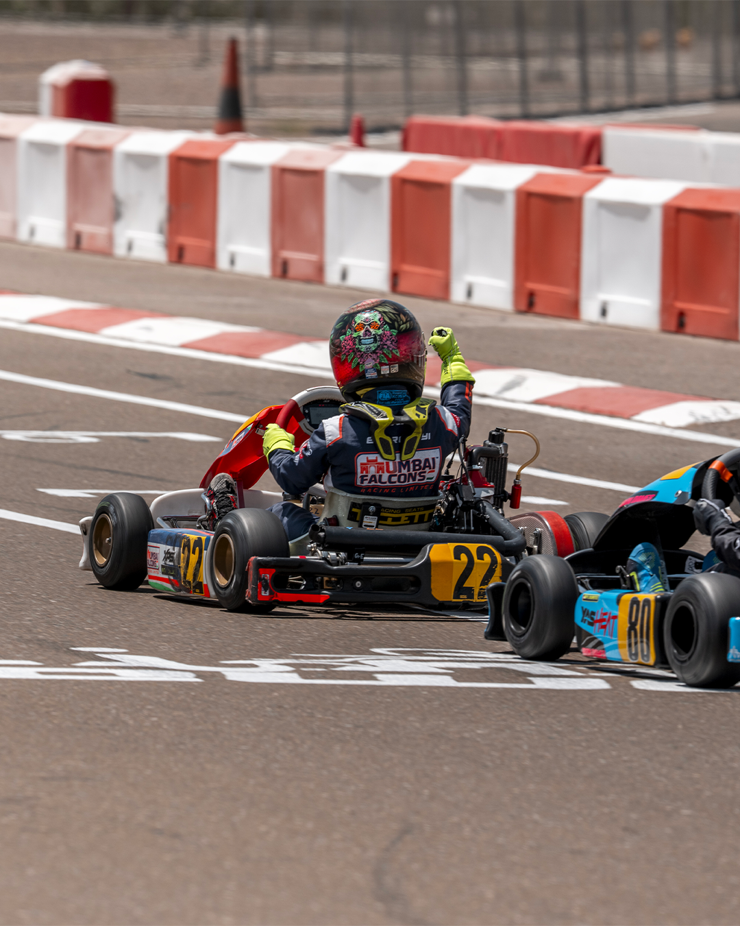 Guido celebrating after a race in his kart